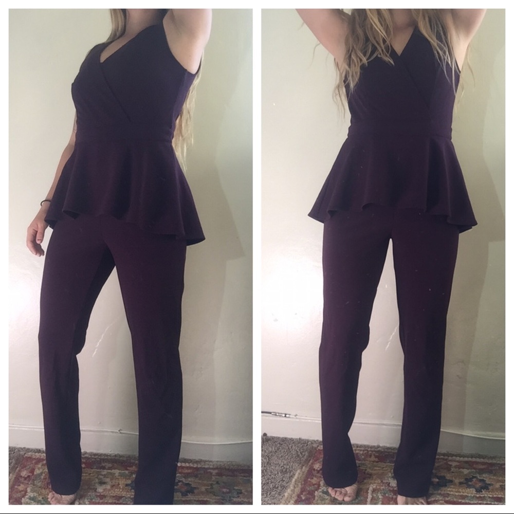 Dress Pant Jumpsuit - Maroon
